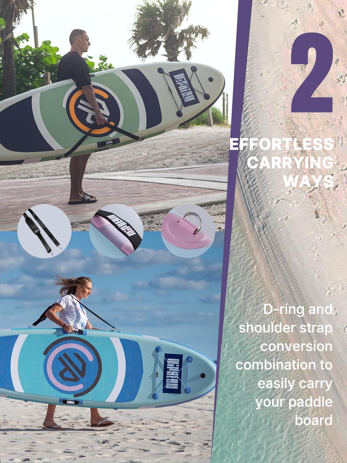 Niphean（Ultra-Light） Inflatable Paddle Board with StabilTrac Fin and Durable SUP Accessories, 10' Stand Up Paddle Boards for Adults & Youth, Versatile Yoga Paddle Board, Gift Ideas