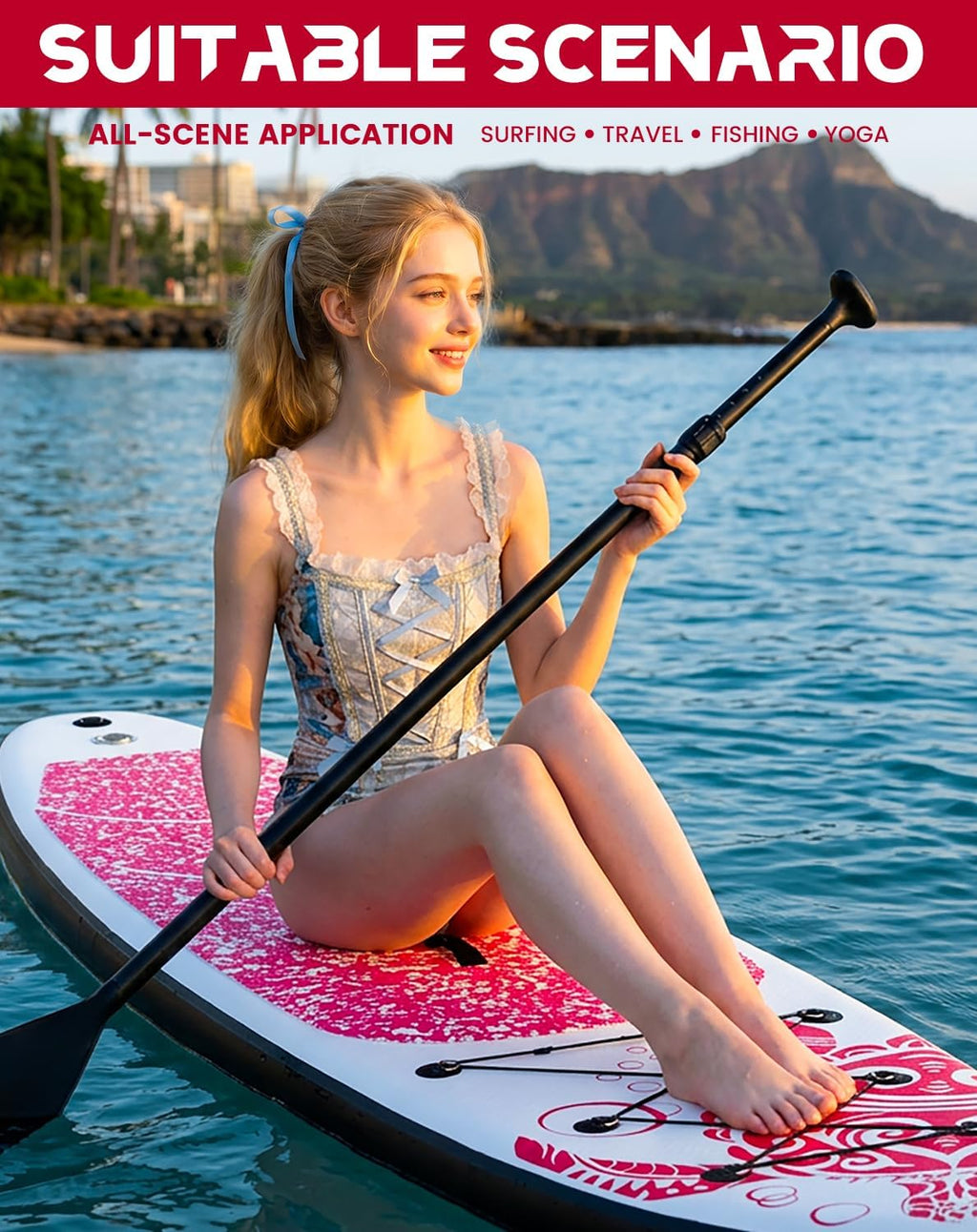 FEATH-R-LITE Inflatable Ultra-Light 10'×30''/10'6''×33'' Stand Up Paddle Board for All Skill Levels with Premium SUP Paddleboard Accessories,Non-Slip Comfort Deck for Youth & Adults