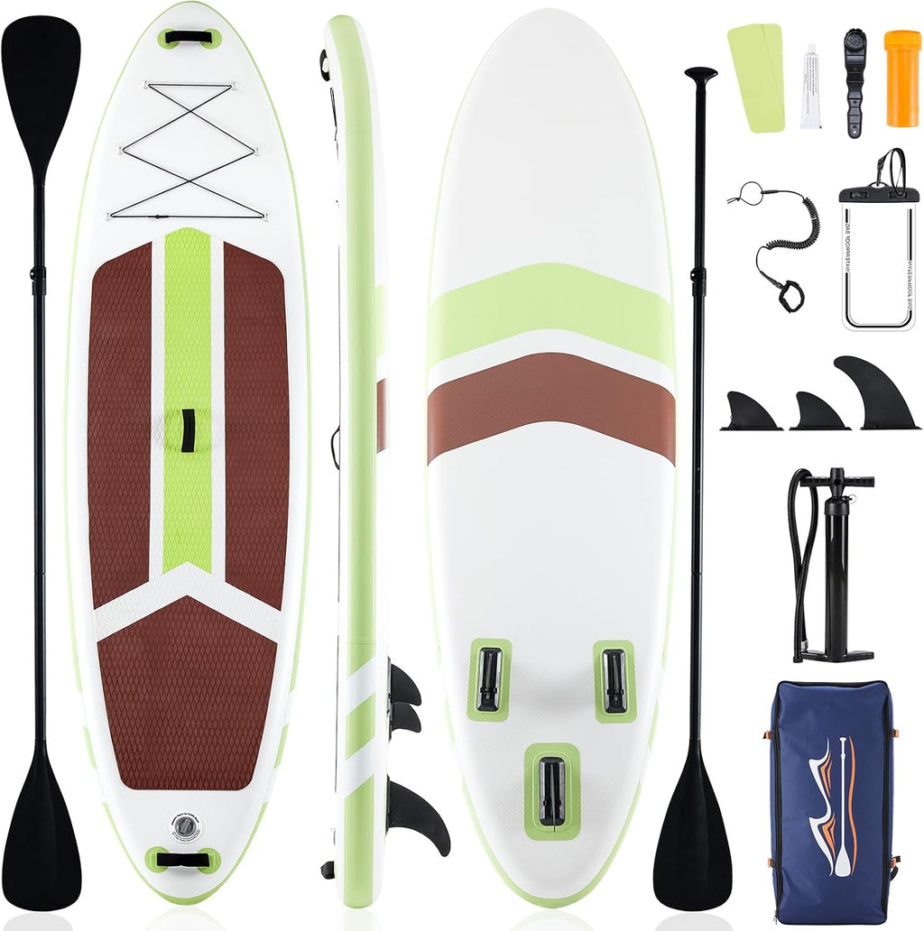 Sweetcrispy Inflatable Stand Up Paddle Board with Premium SUP Paddleboard Accessories,2-in-1 Paddle,Wide Stable Design,Non-Slip Comfort Deck for Adults & Youth of All Skill Levels