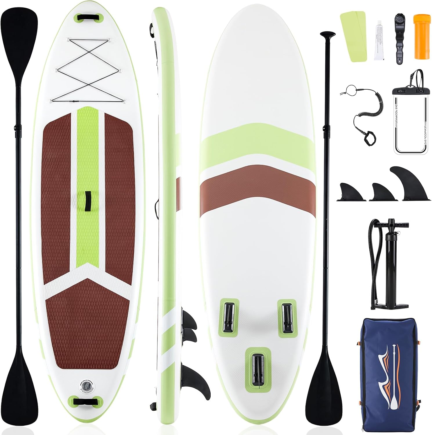 Sweetcrispy Inflatable Stand Up Paddle Board with Premium SUP Paddleboard Accessories,2-in-1 Paddle,Wide Stable Design,Non-Slip Comfort Deck for Adults & Youth of All Skill Levels