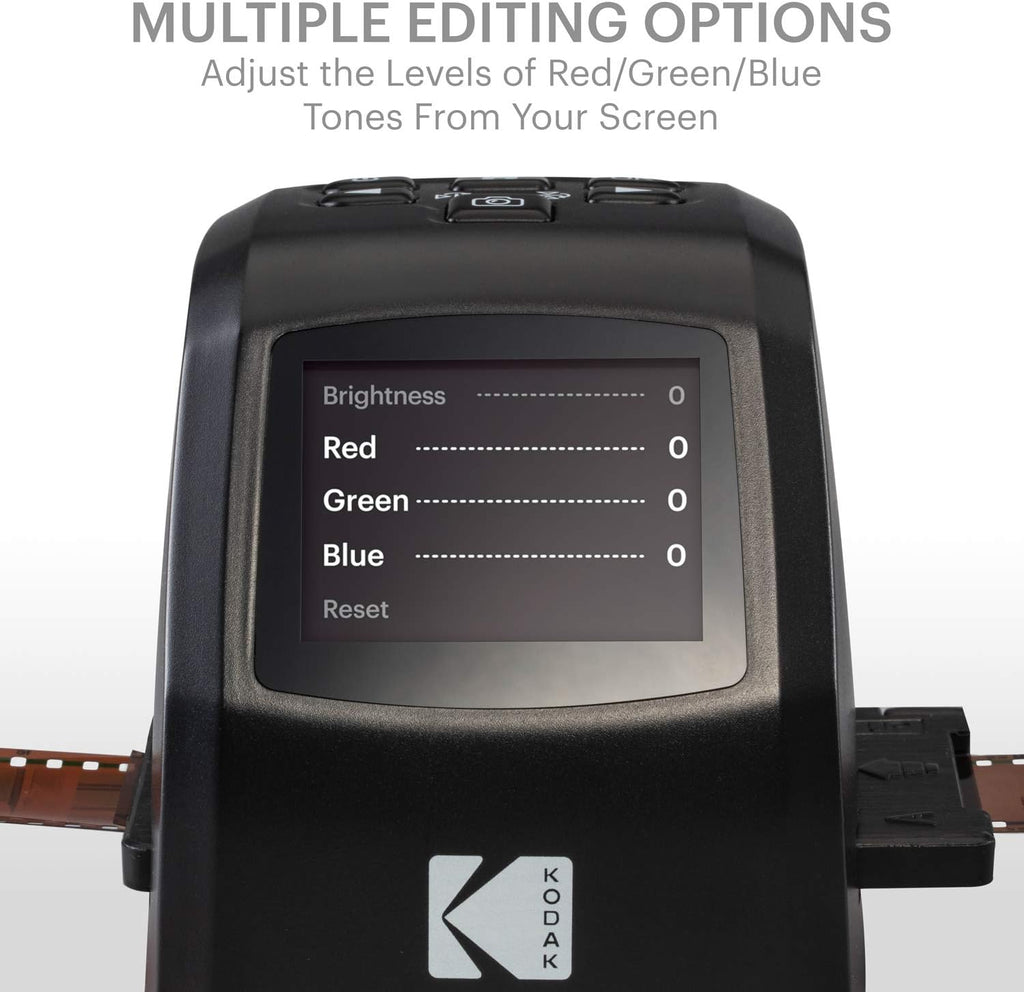 KODAK Mini Digital Film & Slide Scanner – Converts 35mm, 126, 110, Super 8 & 8mm Film to 22MP JPEG Images – Includes 2.4' LCD Screen & Easy-Load Adapters