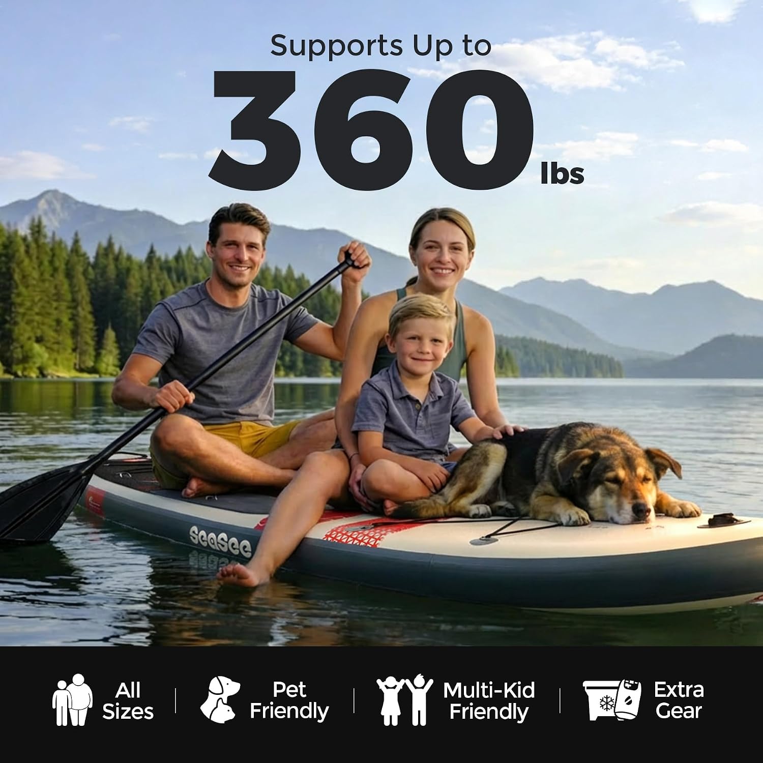 Inflatable Stand Up Paddle Board Includes Paddle, Dual Action Pump, and Accessories 11ft Lightweight iSUP, 33'*6' Wide Stable Design, Anti-Slip EVA Deck, Paddle Board for Adults