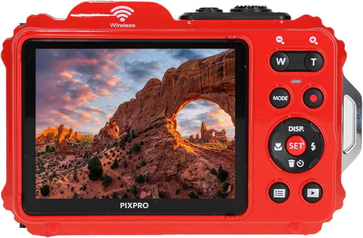 KODAK PIXPRO WPZ2 Rugged Waterproof Shockproof Dustproof WiFi Digital Vlogging Camera 16MP (Red) Bundle with 32GB Memory Card + Vlogger Tripod + Bag + Cleaning Kit + More Accessories