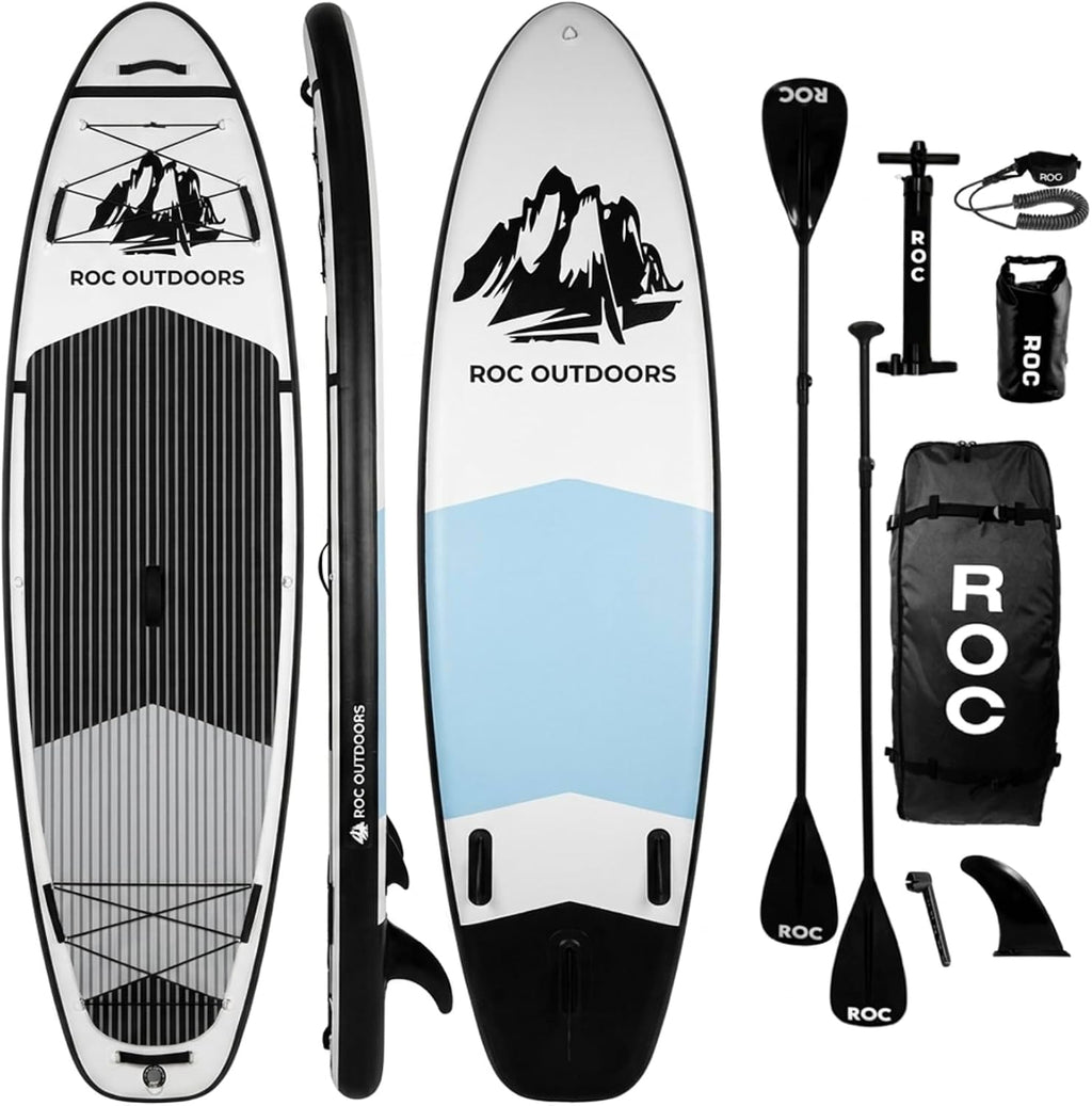Roc Inflatable Stand Up Paddle Board 10' 6' with Premium SUP Paddle Board Accessories, Wide Stable Design, Non-Slip Comfort Deck for Youth & Adults