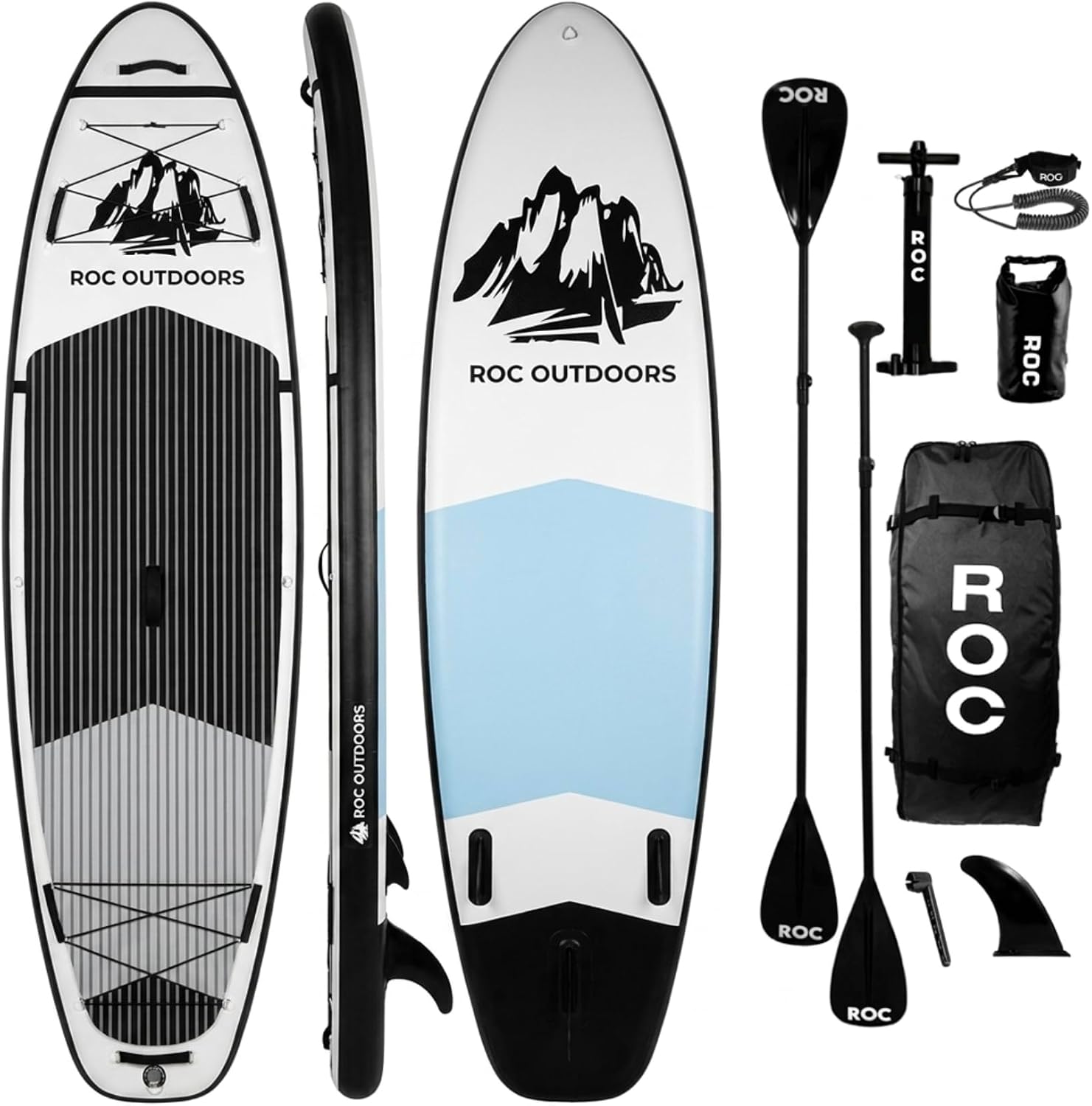 Roc Inflatable Stand Up Paddle Board 10' 6' with Premium SUP Paddle Board Accessories, Wide Stable Design, Non-Slip Comfort Deck for Youth & Adults