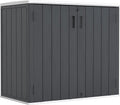 ZZM 37 Cu.ft Outdoor Storage Shed with Floor HDPE Double-Wall Resin Sheds Outdoor Storage, Lockable Weatherproof Storage Cabinet Fit for Garden Tools, Garage can, Bike, Patio Furniture, Black