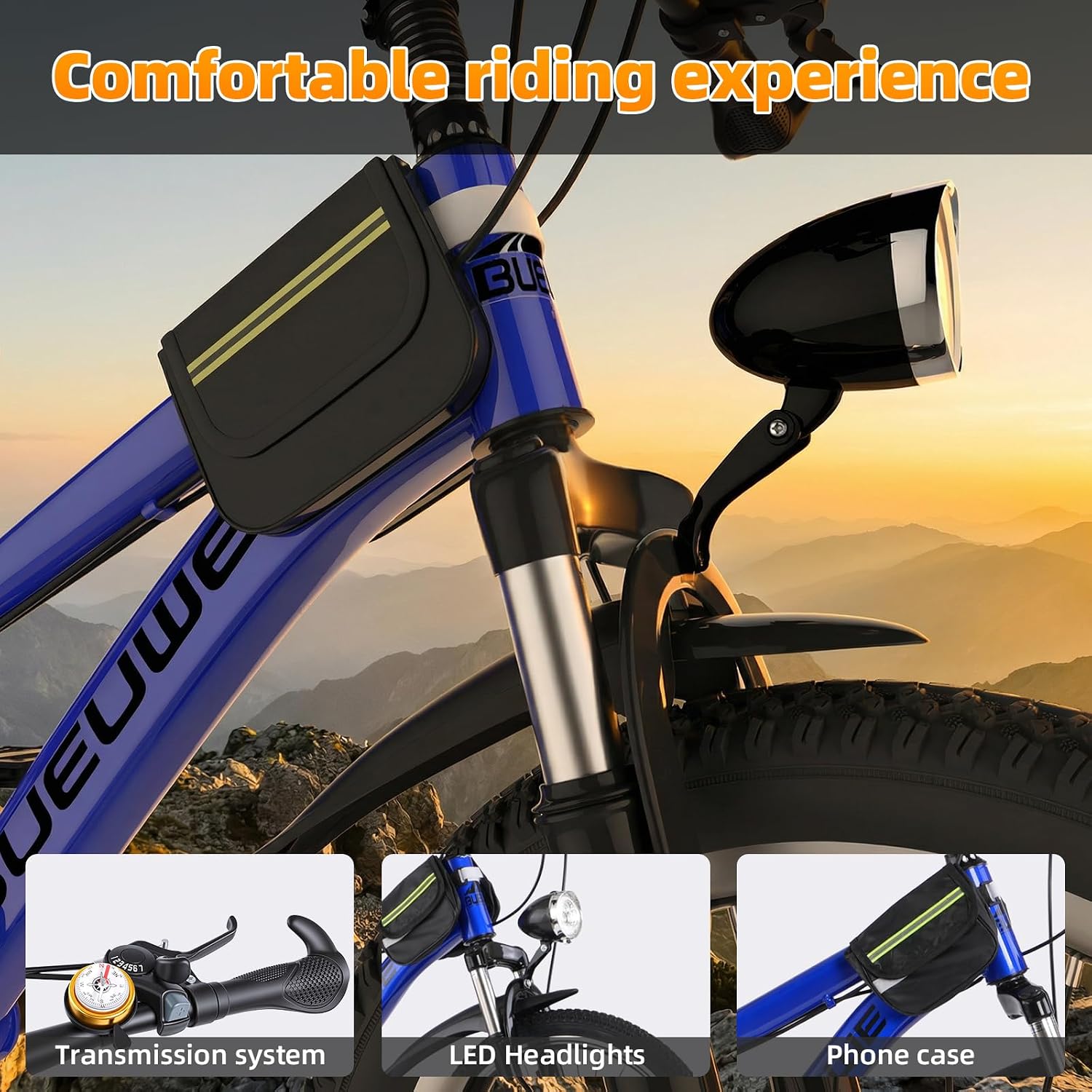 Kids Bike for Boys & Girls Ages 7–12, 20/24 Inch Mountain Bicycle with 7-Speed Gear, Dual Disc Brakes, Suspension Fork, LED Headlight – Youth Bike for Outdoor Riding