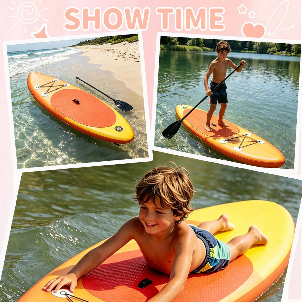 Kids Stand Up Paddle Board with Inflatable SUP Accessories, Non-Slip Comfort Deck Inflatable Paddle Board for Kid, Durable, Lightweight Fin for Youth & Kids