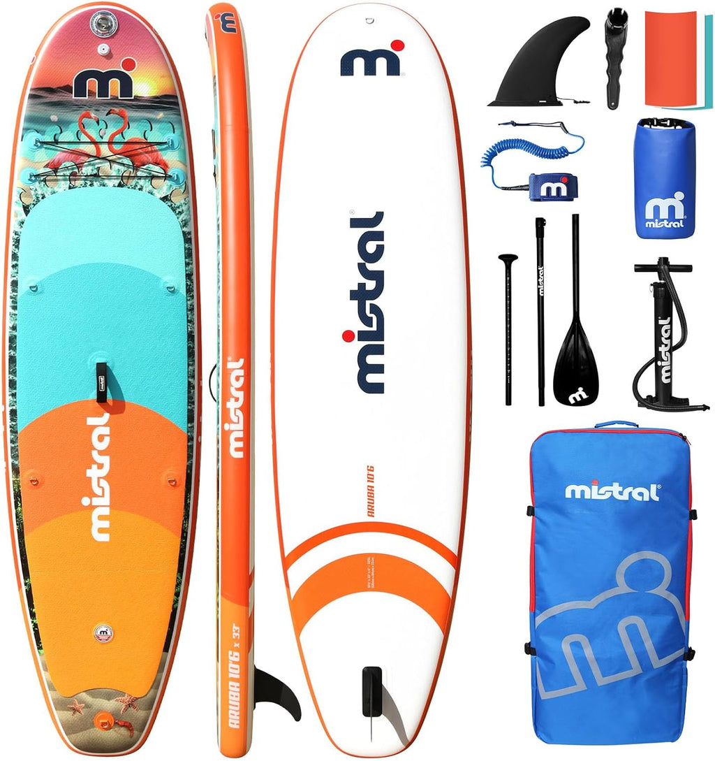 Mistral Inflatable Stand Up Paddle Board with SUP Accessories, 10'6''x33''x6'' All-Round SUP for Family, Touring, Kayaking, Yoga, Pets, Fishing, Wide Stable Design and Lightweight ISUP