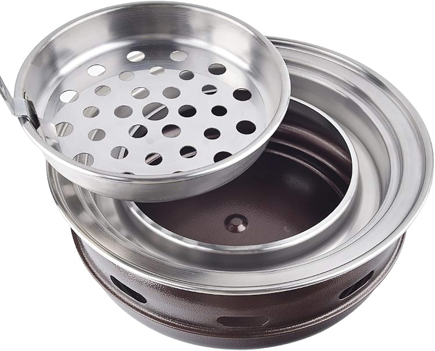 BBQ Barbeque Barbecue Grill, BBQ, Korean Smokeless Household Charcoal Grill, Galvanized Sheet Barbecue Stove, 100% Maifan Stone, 9 Styles (Color : F)