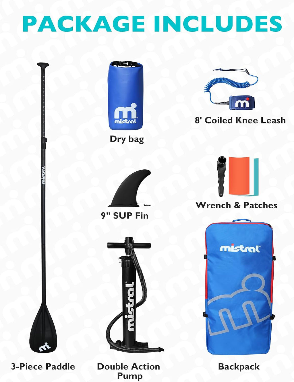 Mistral Inflatable Stand Up Paddle Board with SUP Accessories, 10'6''x33''x6'' All-Round SUP for Family, Touring, Kayaking, Yoga, Pets, Fishing, Wide Stable Design and Lightweight ISUP