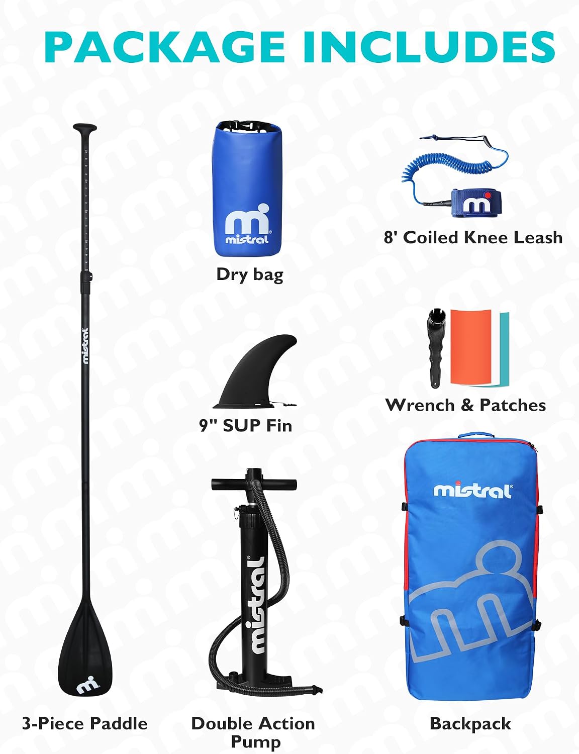 Mistral Inflatable Stand Up Paddle Board with SUP Accessories, 10'6''x33''x6'' All-Round SUP for Family, Touring, Kayaking, Yoga, Pets, Fishing, Wide Stable Design and Lightweight ISUP