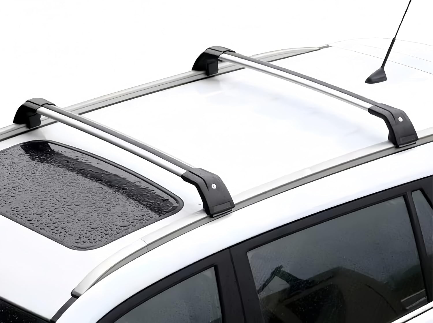 2PCS Crossbar Fits for Hyundai KONA Electric 2024 2025 SEL N-Line Limited Silver with Black Rooftop Cargo Bars Crossbars Luggage Carrier Cross Bar Aluminum