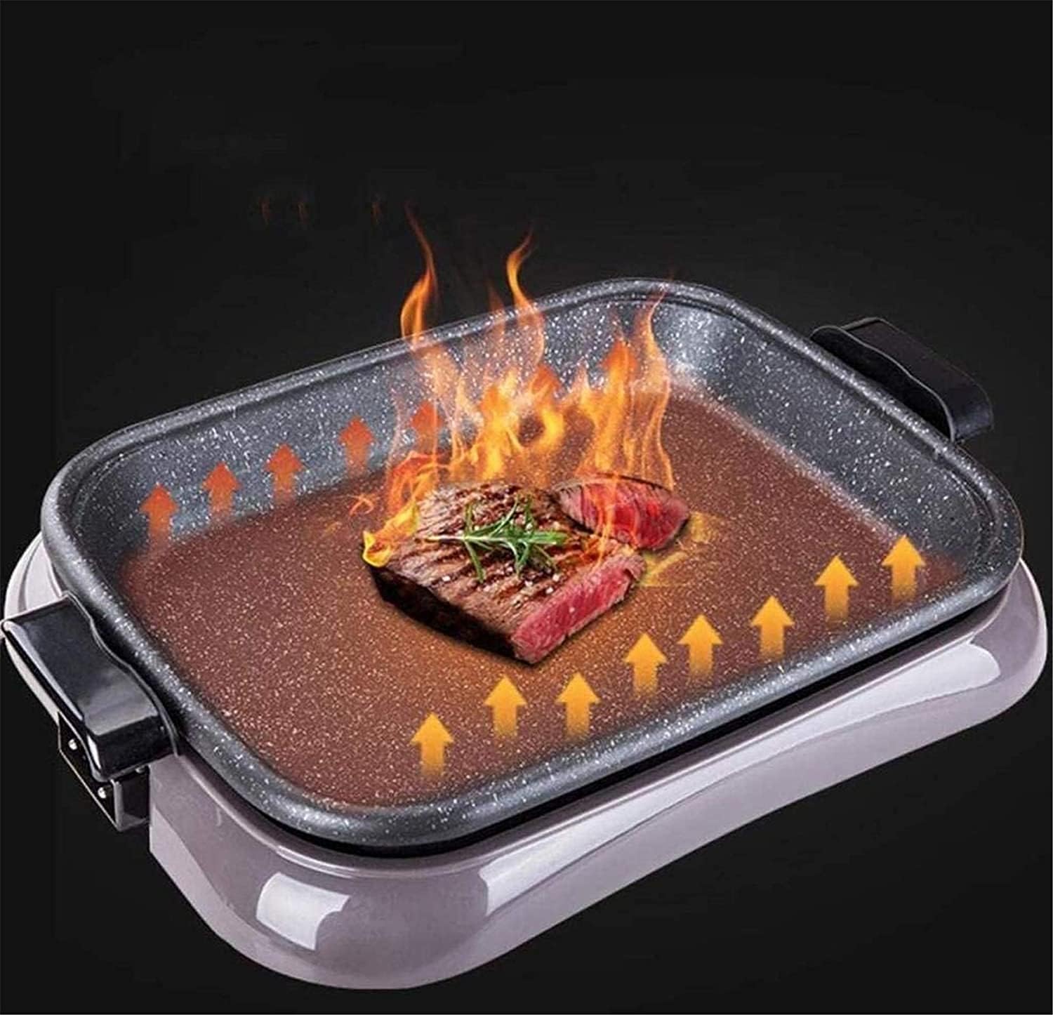 Korean BBQ Grill Electric Teppanyaki Grill Table Hot BBQ Plate for Kitchen Dinner Party Camping Festival Cooking .Large Capacity 8L,Portable Nonstick Griddle