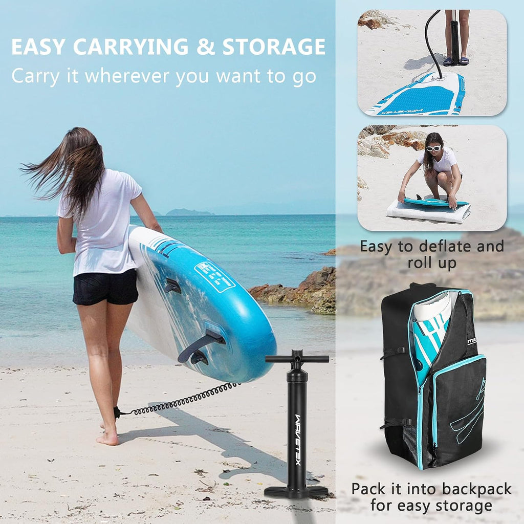 Inflatable Paddle Board, Stand Up Paddleboard with SUP Camera Seat, Wide Stance, Blow Up Paddle Board, ISUP Backpack, Pump, 3 Fins, 17.4lbs Ultra-Light Paddle Boards for Adults & Youth