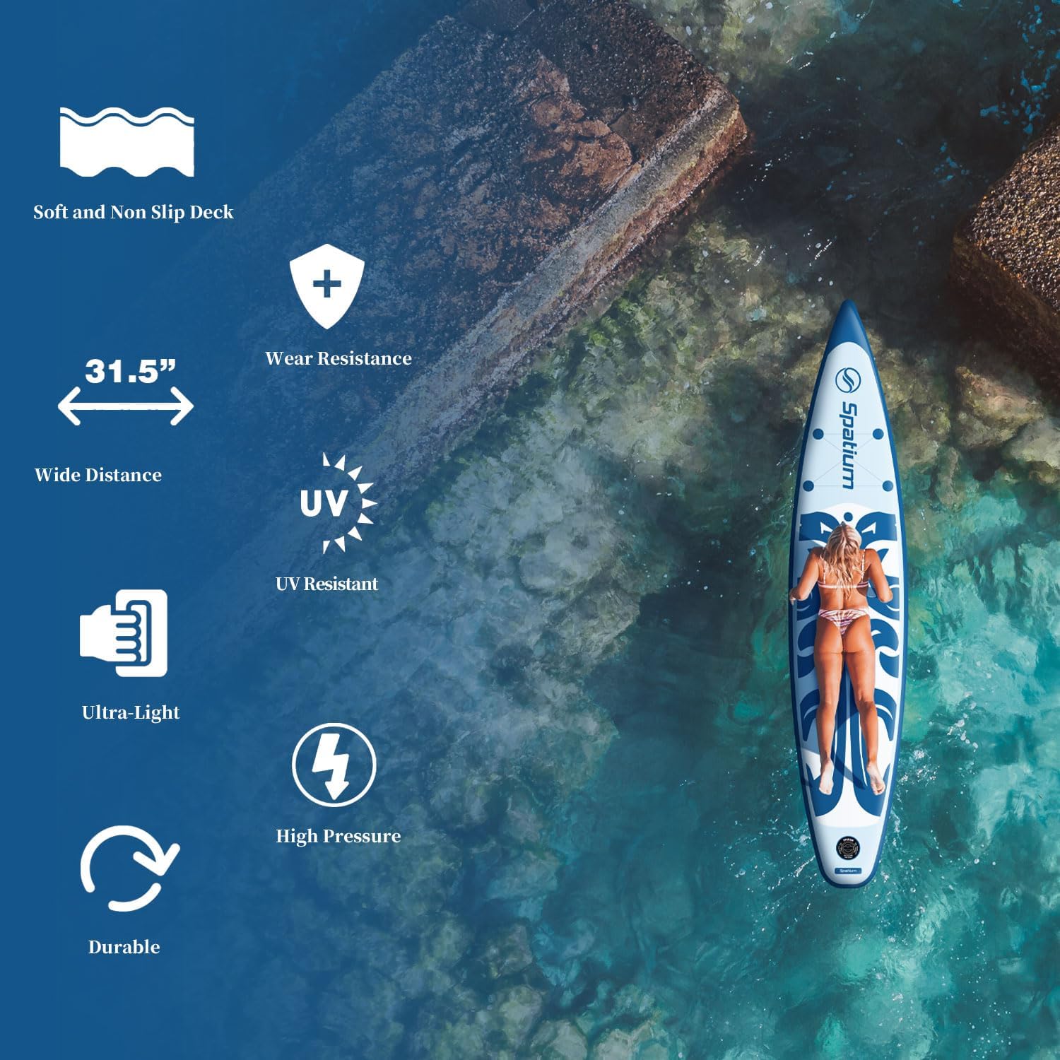 Spatium 11'5'x32' Magnetic Cup Holder Touring Paddle Board Stand Up Paddle Board for Adults,440lb Capacity SUP Board with Camera Mount for Youth & Adults of All Skill Levels