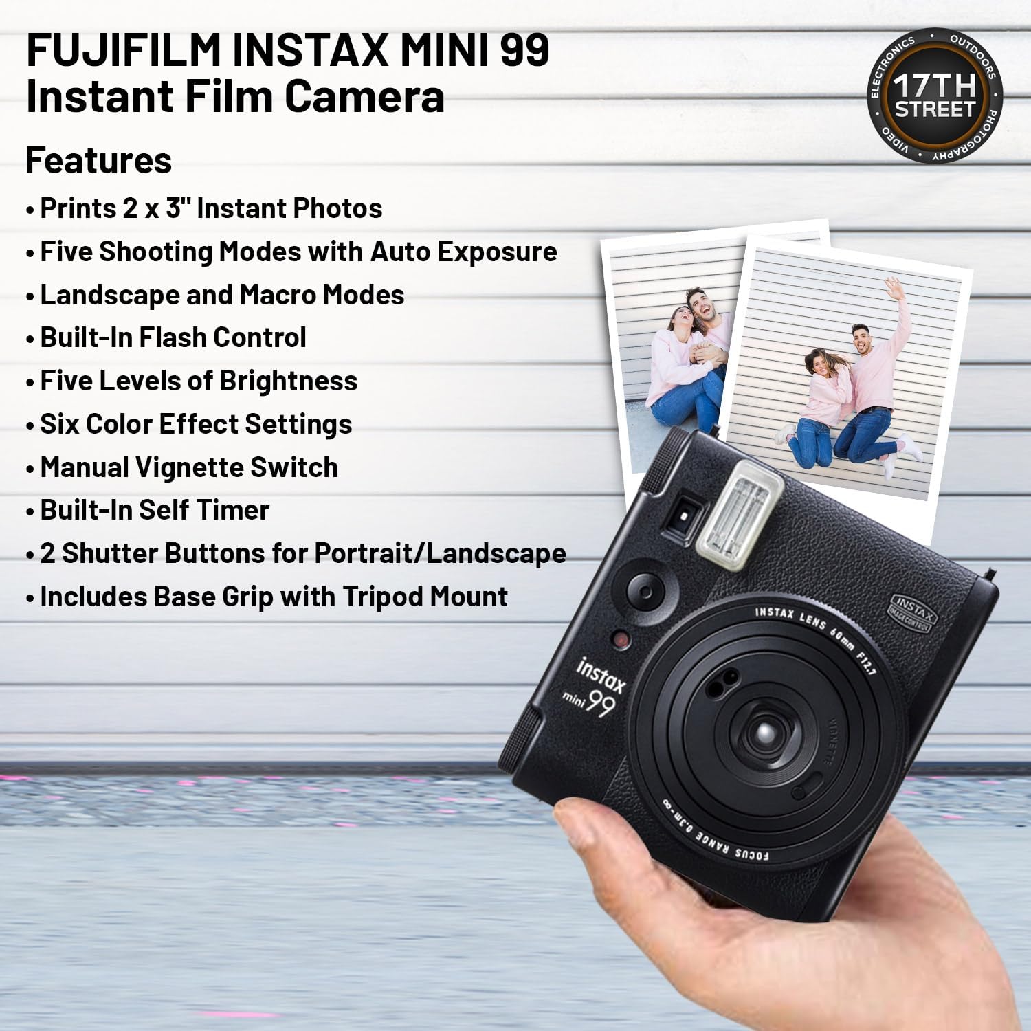 Fujifilm Instax Mini 99 Instant Film Camera with Instax Mini 99 Camera Case, Photo Album (108 Count) 2 Pack of Instant Film 40 Sheets Total Essential Bundle Set