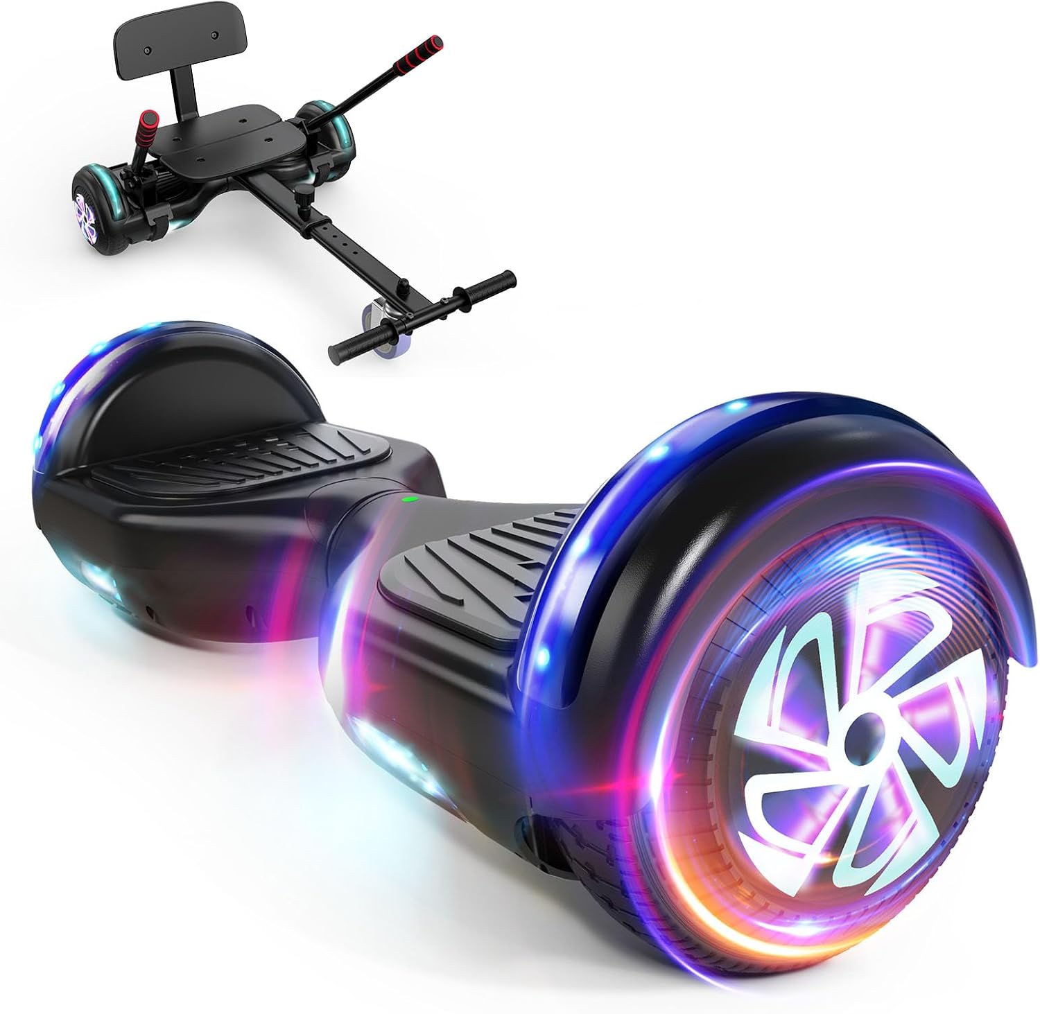 LIEAGLE Hoverboard, 6.5' Self Balancing Scooter Hover Board with Bluetooth Wheels LED Lights for Kids Adults