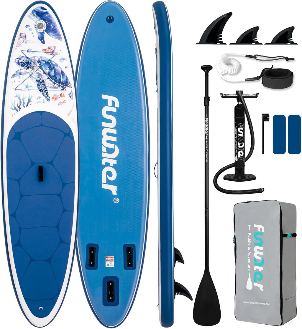 FunWater Stand Up Paddle Board Ultra-Light Inflatable Paddleboard with SUP Accessories for Adults & Youth of All Skill Levels