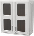 ADDOK Wall Storage Cabinet with Metal Shelf, 29'x30' Resin Box Wall Mounted for Indoor & Outdoor, Versatile Shed/Cabinet for Bathroom Laundry Bedroom Closet Pantry Organizers and Storage