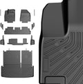 Mixsuper Floor Mat & Cargo Liner for Nissan Pathfinder 2022-2026 8 seat,All Weather TPE Floor mat with Backrest and Door Sill Guards Pathfinder Accessories,Anti-Slip Floor Liners Set, Black