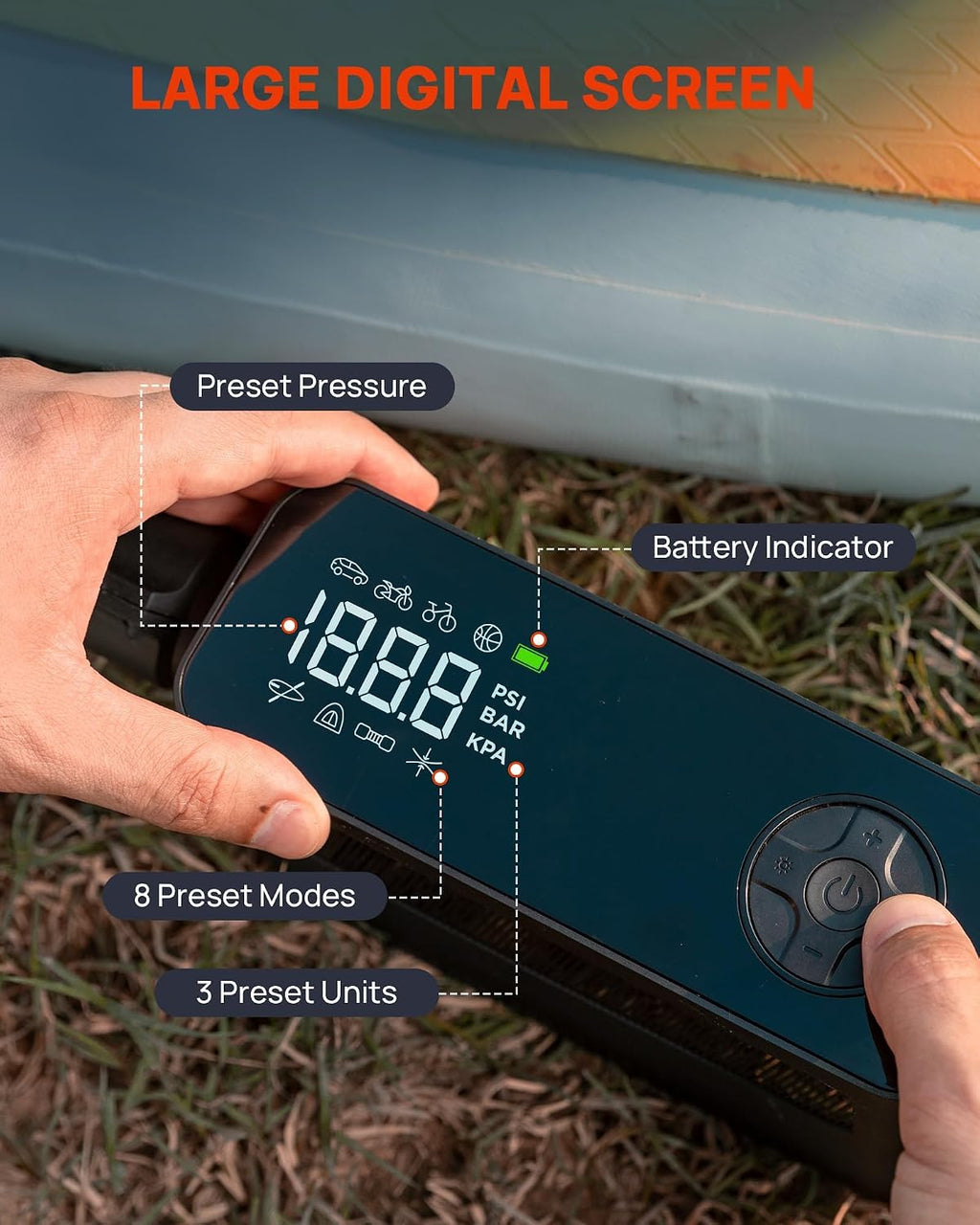 Paddle Board Pump - 150PSI Paddle Board Air Compressor, 4X Faster Electric Pump with 9 Modes, All-in-One Auto Air Pump for Car Tires, Motor Bike, Ball, SUP, Tent, Kayak, Float