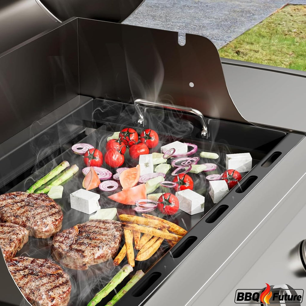 Full Size Griddle Insert with Spatula Set for Home Depot Nexgrill 5 Burner 720-0888 720-0888N, Flat Top Plate Replacement Parts for Nexgrill 4 Burner 720-0830 720-0830H Gas Grill Models, Carbon Steel