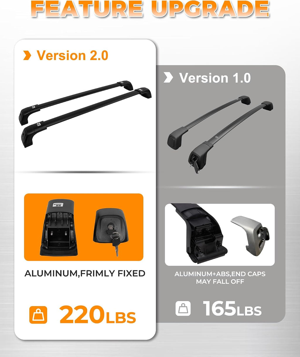 Upgraded Roof Rack Cross Bars Fit for 2020-2026 Land Rover Defender 110 130 Cargo Carrier Crossbars with Locks (Not for 90)