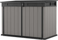Keter Premier Jumbo 6.2 x 4.3 ft Outdoor Resin Horizontal Storage Shed for Garbage Bins, Yard Tools & Garden Equipment, All‑Weather, Lockable Outdoor Storage