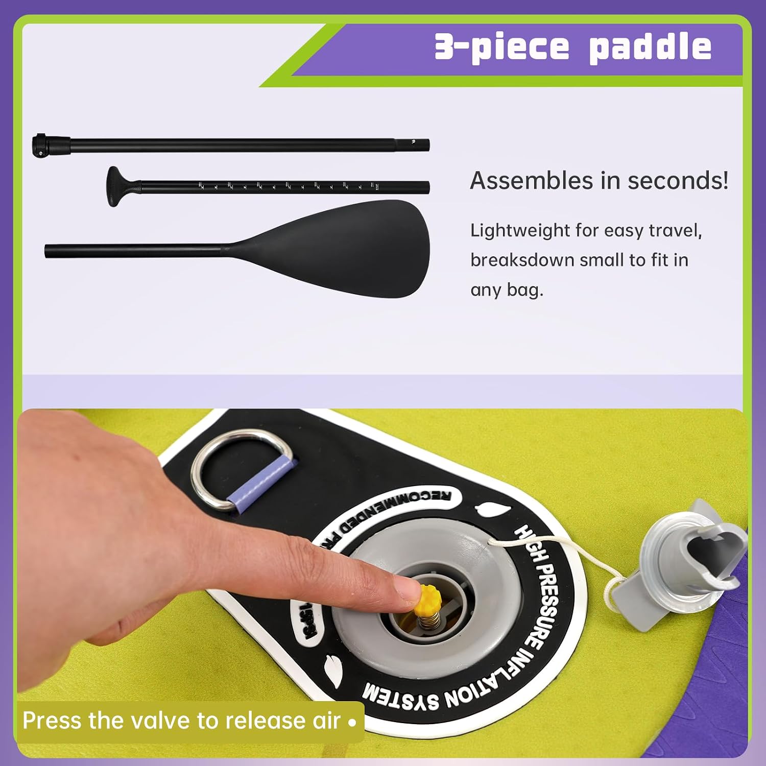 Quashley Inflatable Paddle Board Extra Wide Stand Up Paddleboards 11'×34' with All Premium Paddle Board Accessories,Inflatable SUP for Adults/Family,Beginner-Friendly,Removable Fin,Hand Pump
