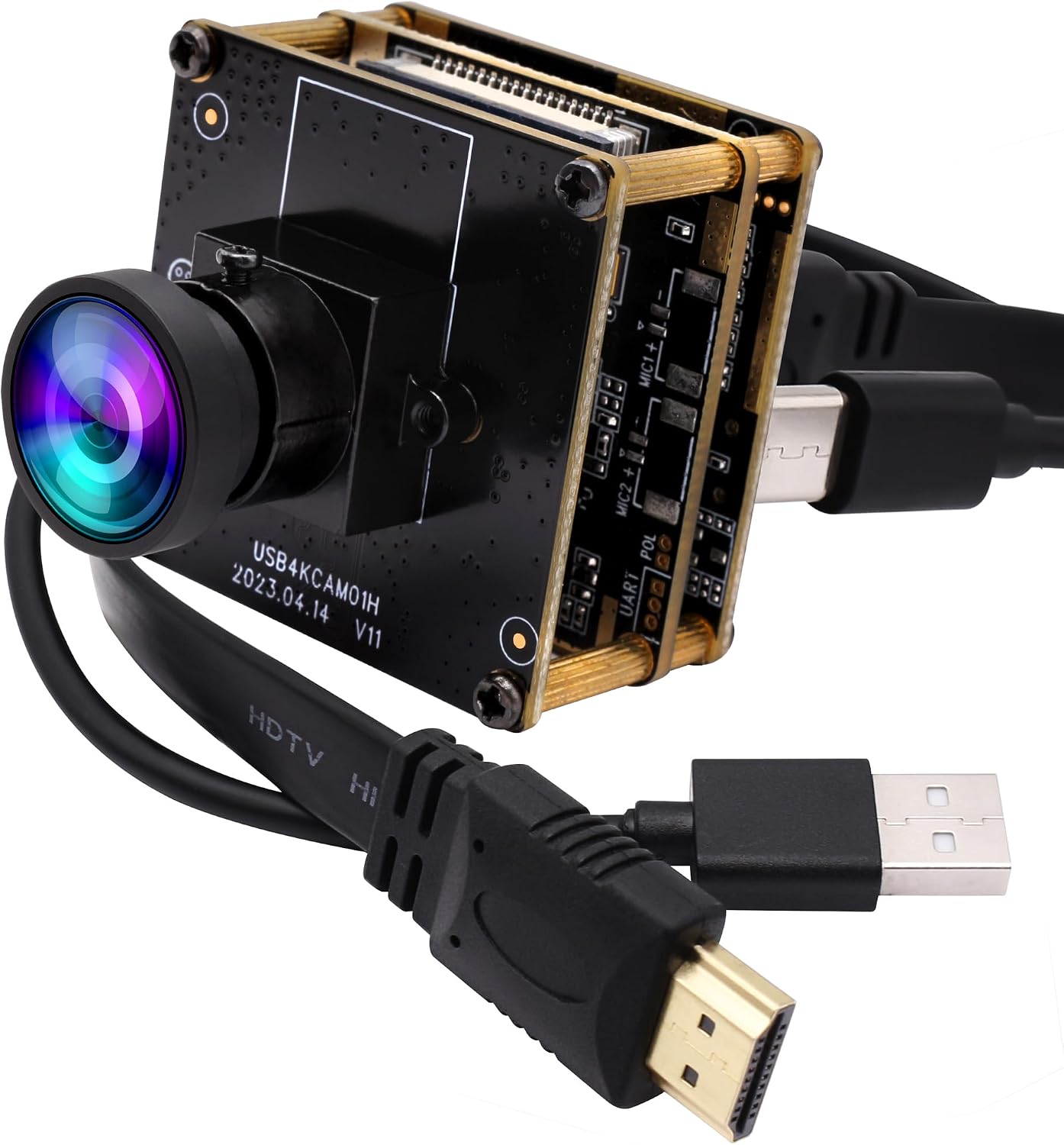 ELP 4K HDMI USB Camera - Wide Angle, 2X Digital Zoom, H.265, 8MP, UVC USB2.0 for Laptop & Monitor