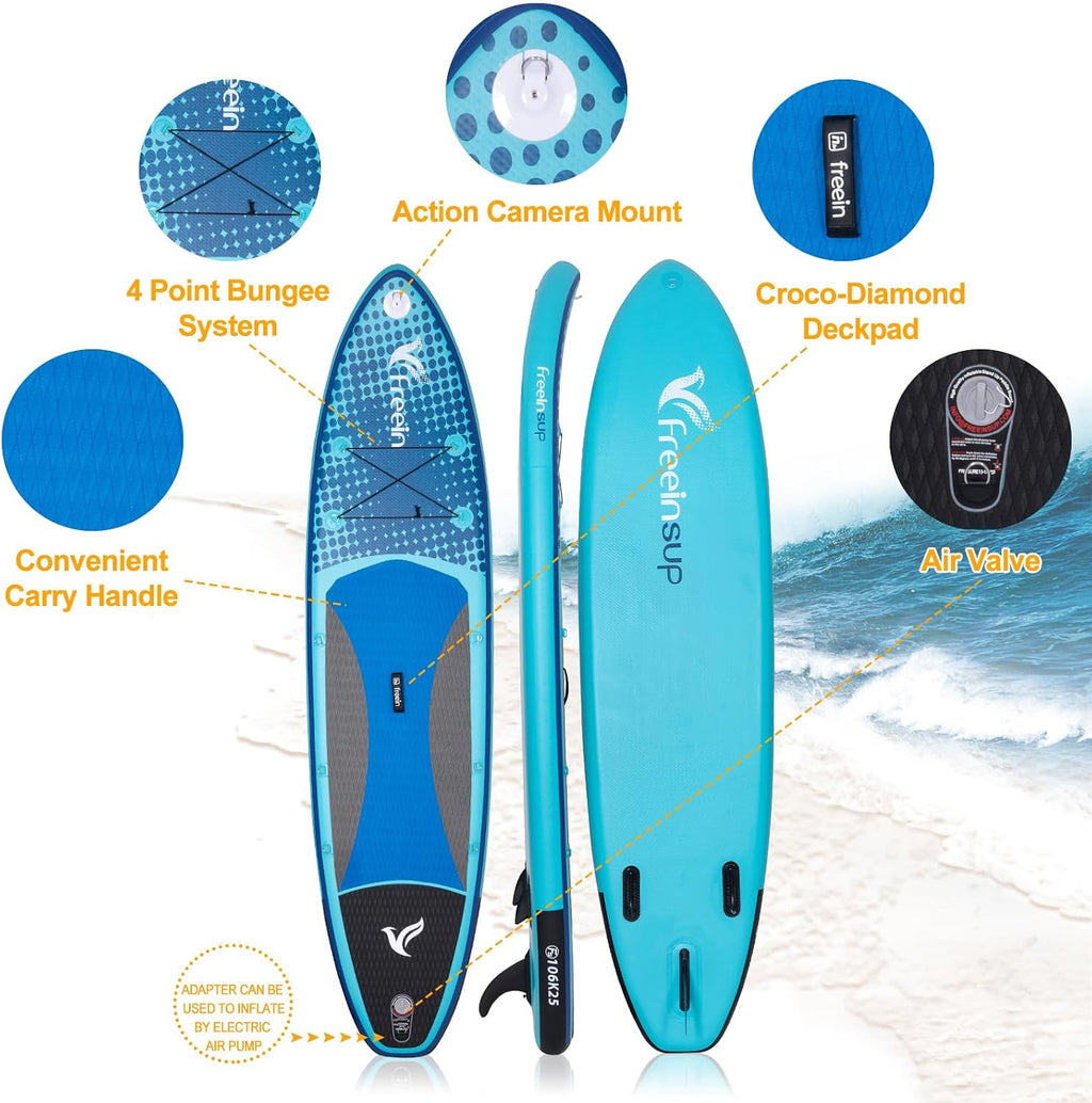 Freein SUP Inflatable Stand Up Paddle Board with Kayak Seat,Paddle Boards for Adults 10'/10'6'/11', Accessories sup Pump Adaptor,sup Kayak Paddle