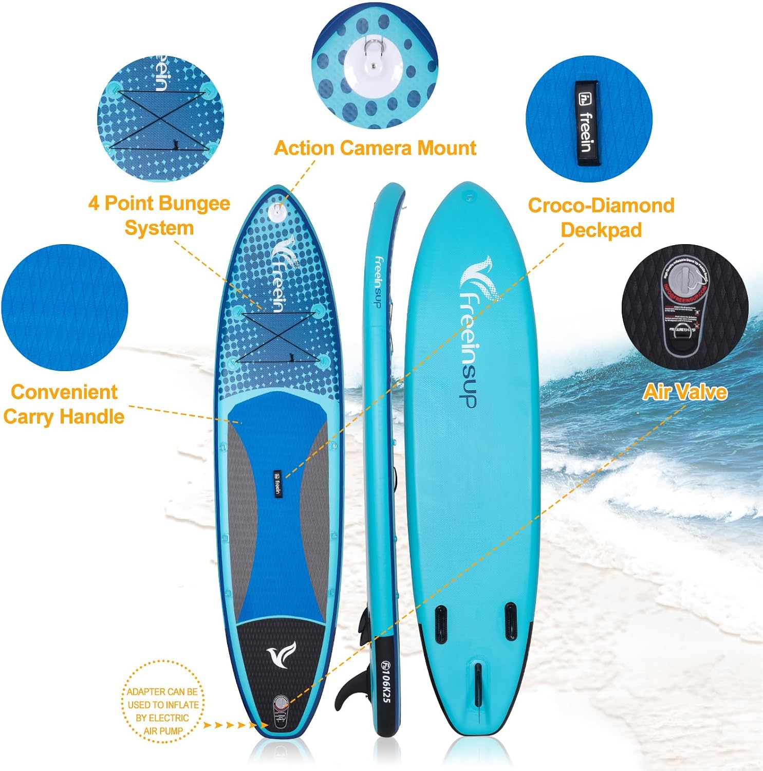 Freein SUP Inflatable Stand Up Paddle Board with Kayak Seat,Paddle Boards for Adults 10'/10'6'/11', Accessories sup Pump Adaptor,sup Kayak Paddle