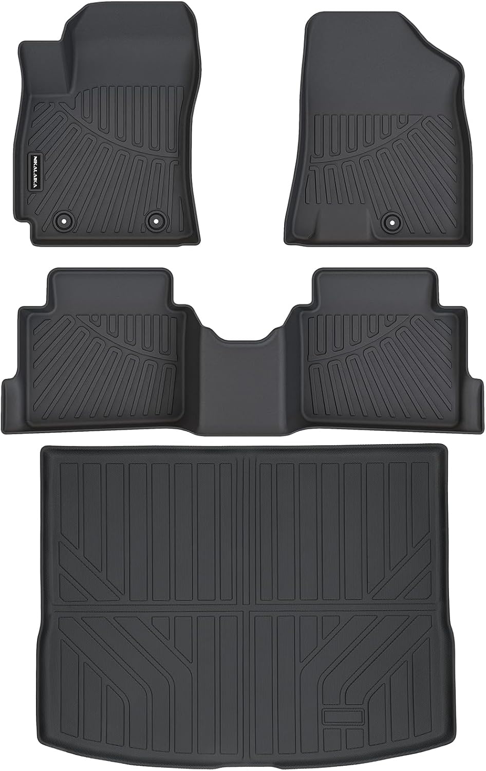 Floor Mats & Cargo Liner for 2024 2025 2026 Hyundai Kona SEL/SE/N Line/Limited All Weather Protection TPE Rubber Full Set Automotive Mat Accessories, Black (Not for Electric Models)