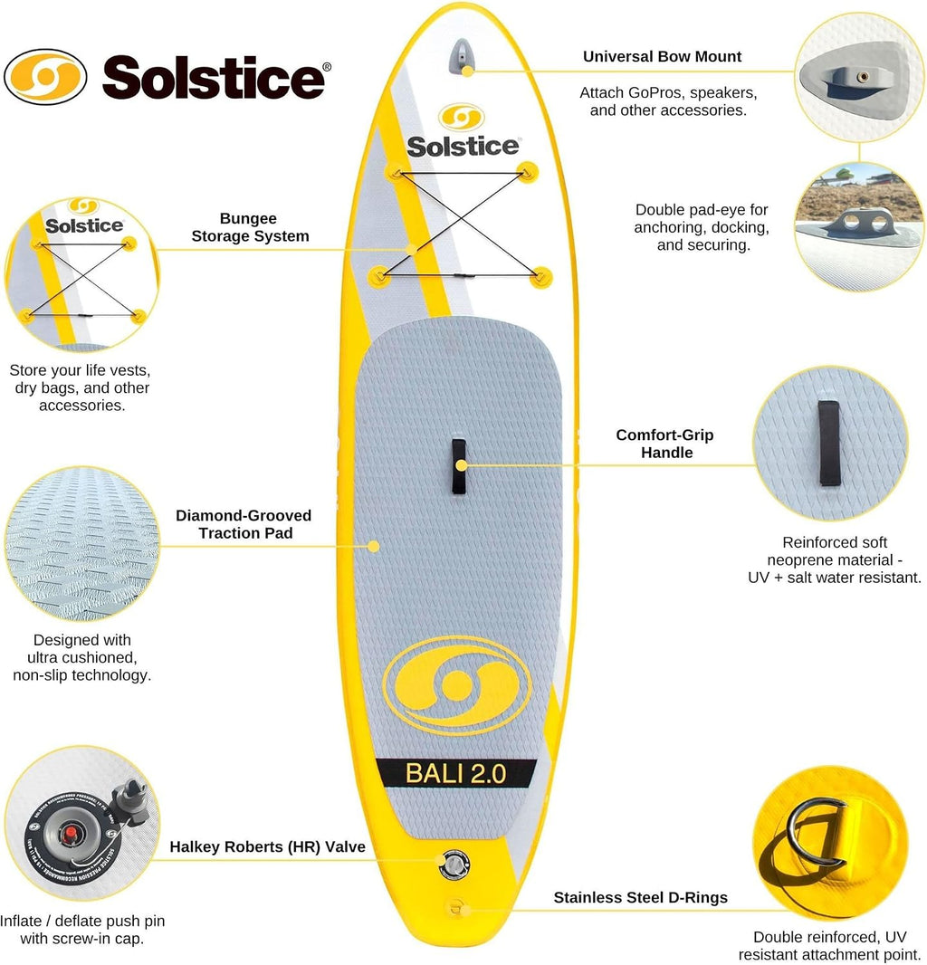 Solstice Watersports Bali 2.0 Inflatable Stand-Up Paddle Board Kit (10'6 x 32'' x 5'')