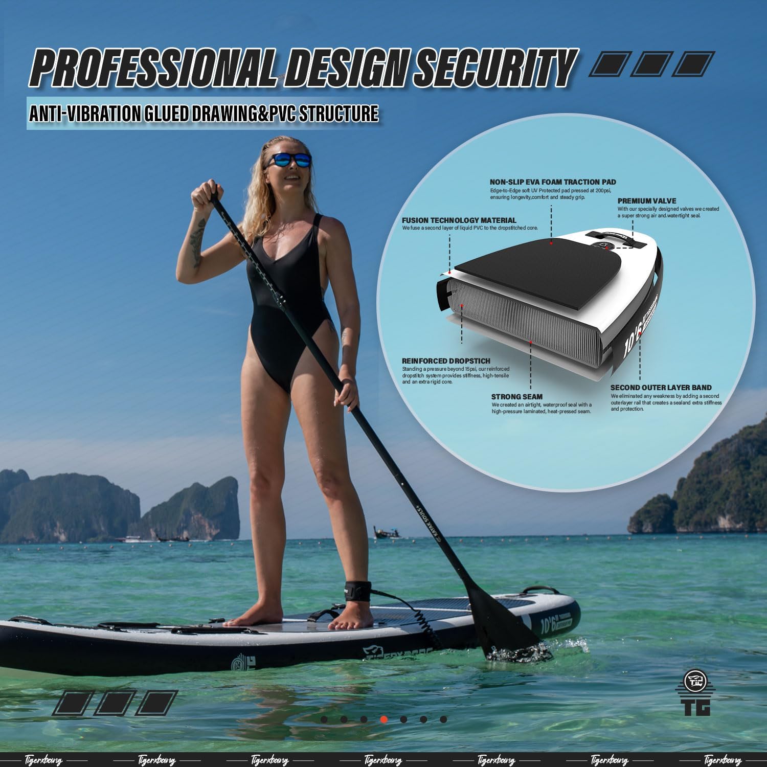 Inflatable Paddle Board with Premium SUP Board Accessories, Allround Paddle Boards for Adults/Kids,Stand Up Paddle Board Defender Collection
