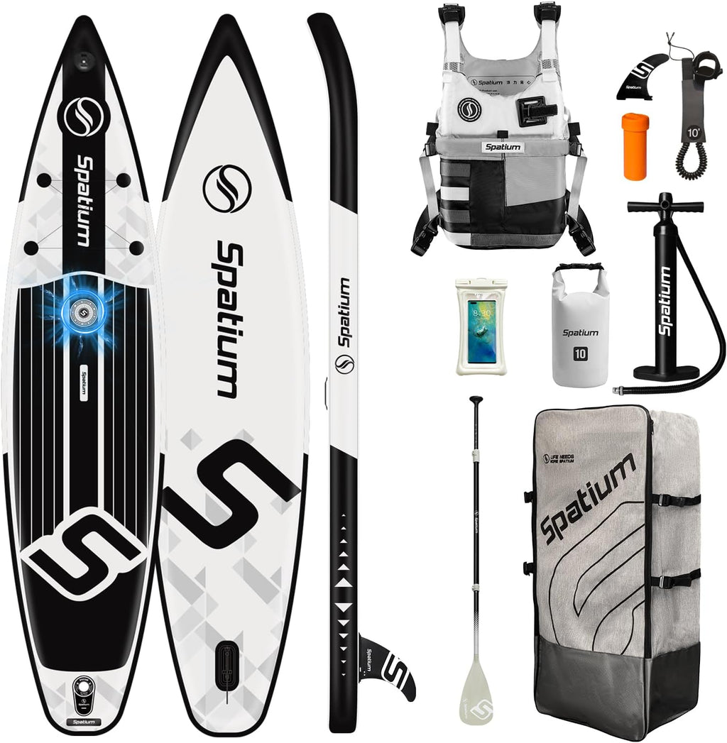 Spatium 11'5'x32' Magnetic Cup Holder Touring Paddle Board Stand Up Paddle Board for Adults,440lb Capacity SUP Board with Camera Mount for Youth & Adults of All Skill Levels