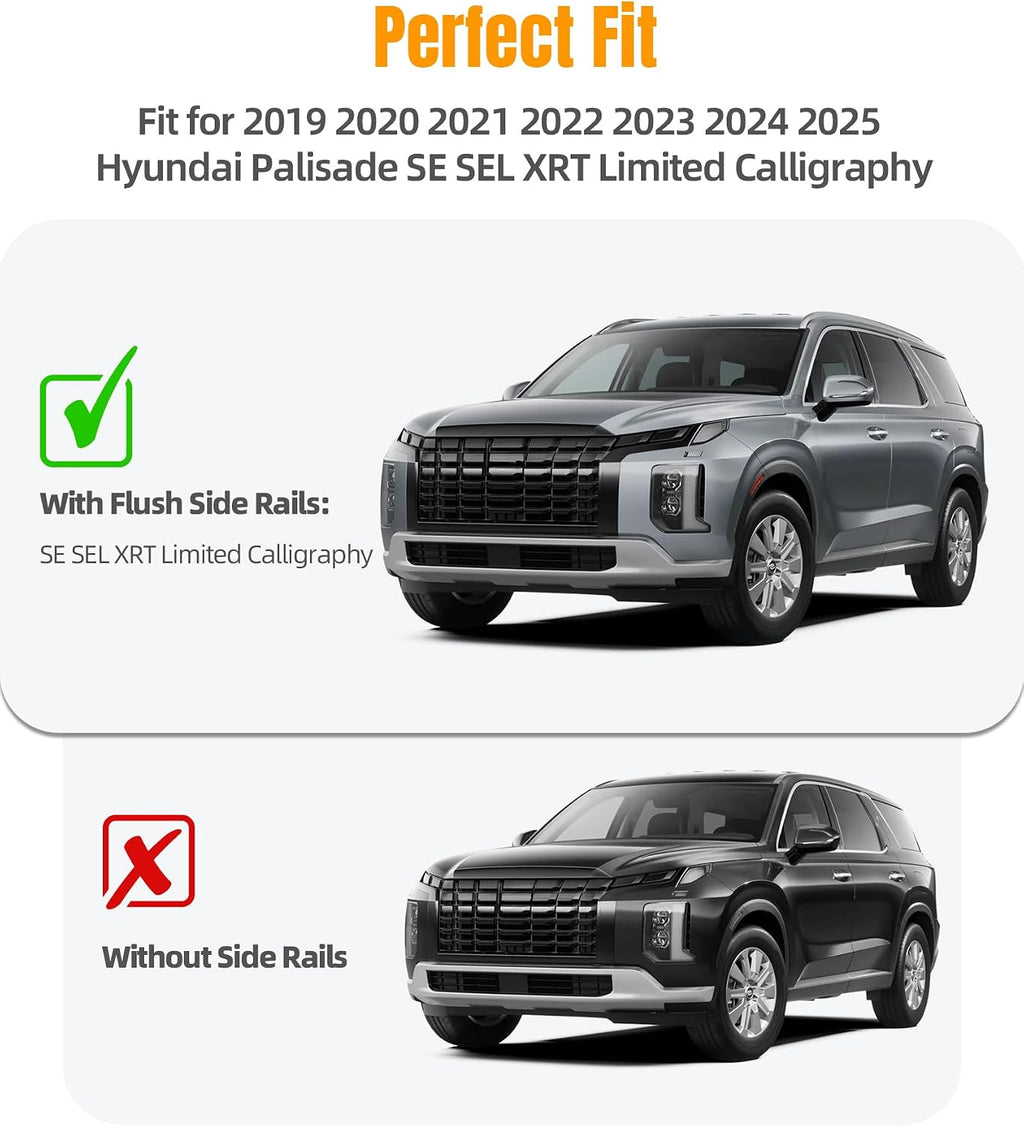 Roof Rack Cross Bars 330lbs Aluminum Lockable Crossbars Fit for 2019-2025 Hyundai Palisade Cargo Accessories Anti-Noise Stable Rooftop Luggage Rack Cargo Accessories