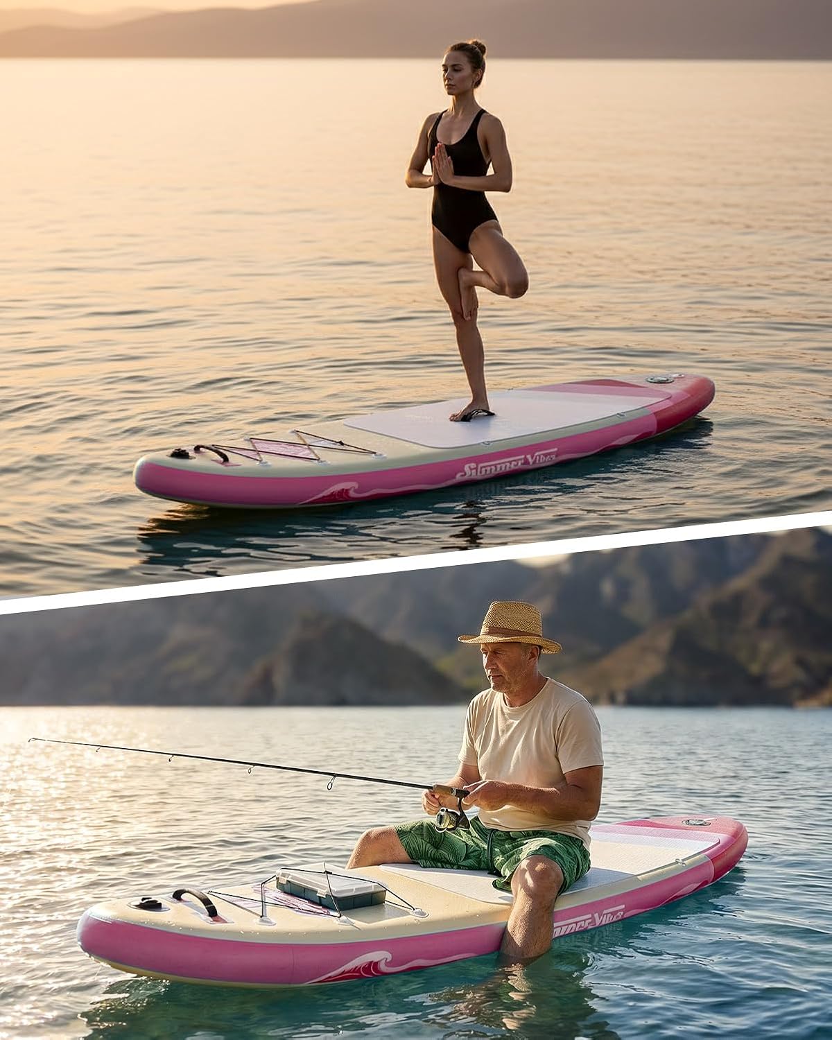 YOTTOY Inflatable Stand Up Paddle Board,Stable Lightweight 10'5' SUP with Non-Slip EVA Deck, Premium Paddleboard Accessories, Three-Fin System & Carry Bag,All-Around Inflatable SUP