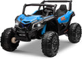 OTTARO 24V XXXL Electric Cars 2 Seater, Ride on Cars Vehicles for Big Kids, 4WD Ride on UTV Truck w/Remote Control, 25' Spacious Seat, 2 Safety Belts, Bright Light, Music Player,Bluetooth（Blue）