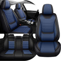 Car Seat Cover Full Set for Toyota Grand Highlander Seat Covers 2024-2025, Nappa Leather Waterproof Seat Covers For Cars, Airbag Safe, Universal Automotive Seat Covers(Standard Full Set/Black Blue)