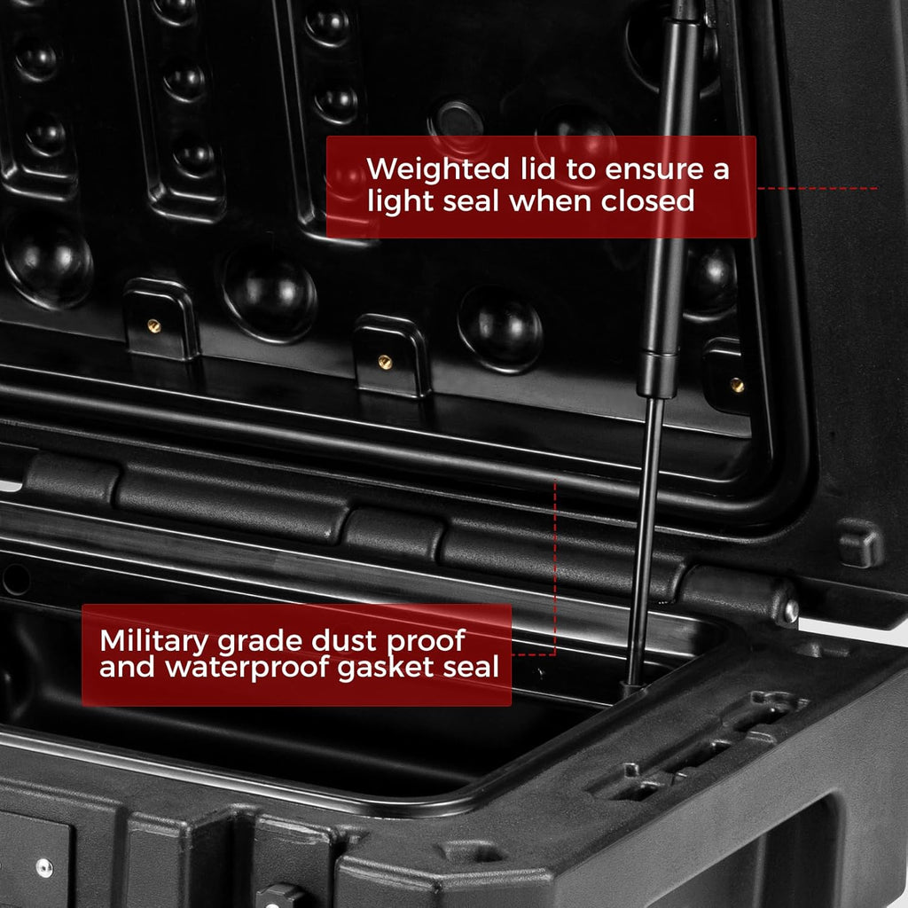 RUGCEL 58QT Waterproof Dry Box - Heavy-Duty Overland & Off-Road Storage Case for Car Camping Equipment, Roof Gear & Vehicle Luggage,41in*17in*8.5in