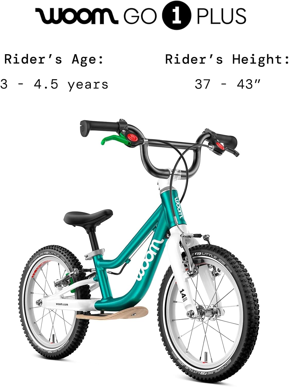 woom GO 1 & GO 1 Plus Balance Bike for Toddlers & Kids 18 Month to 4.5 Years Old, 12-Inch & 14-Inch Lightweight Bicycles for Boys & Girls