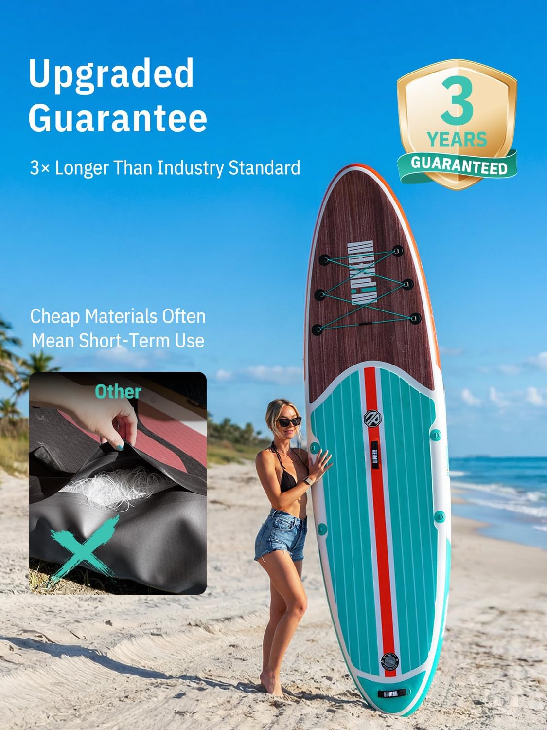 Niphean Inflatable Stand Up Paddle Board with SUP Accessories, Anti-Slip EVA Deck, 10'6'' Inflatable Paddle Boards for Adults & Youth of All Skill Levels