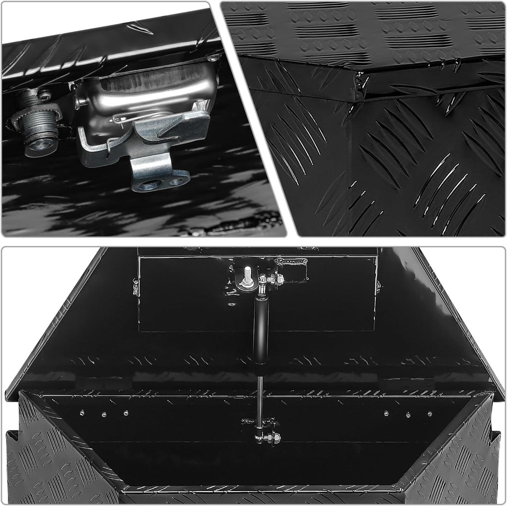 DNA MOTORING Trailer Tongue Box, Lockable Aluminum Truck Bed Tool Box, 26' X 11' X 12', Black, TBOX-T5-011-BK