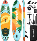 Quashley Inflatable Paddle Board Extra Wide Stand Up Paddleboards 11'×34' with All Premium Paddle Board Accessories,Inflatable SUP for Adults/Family,Beginner-Friendly,Removable Fin,Hand Pump