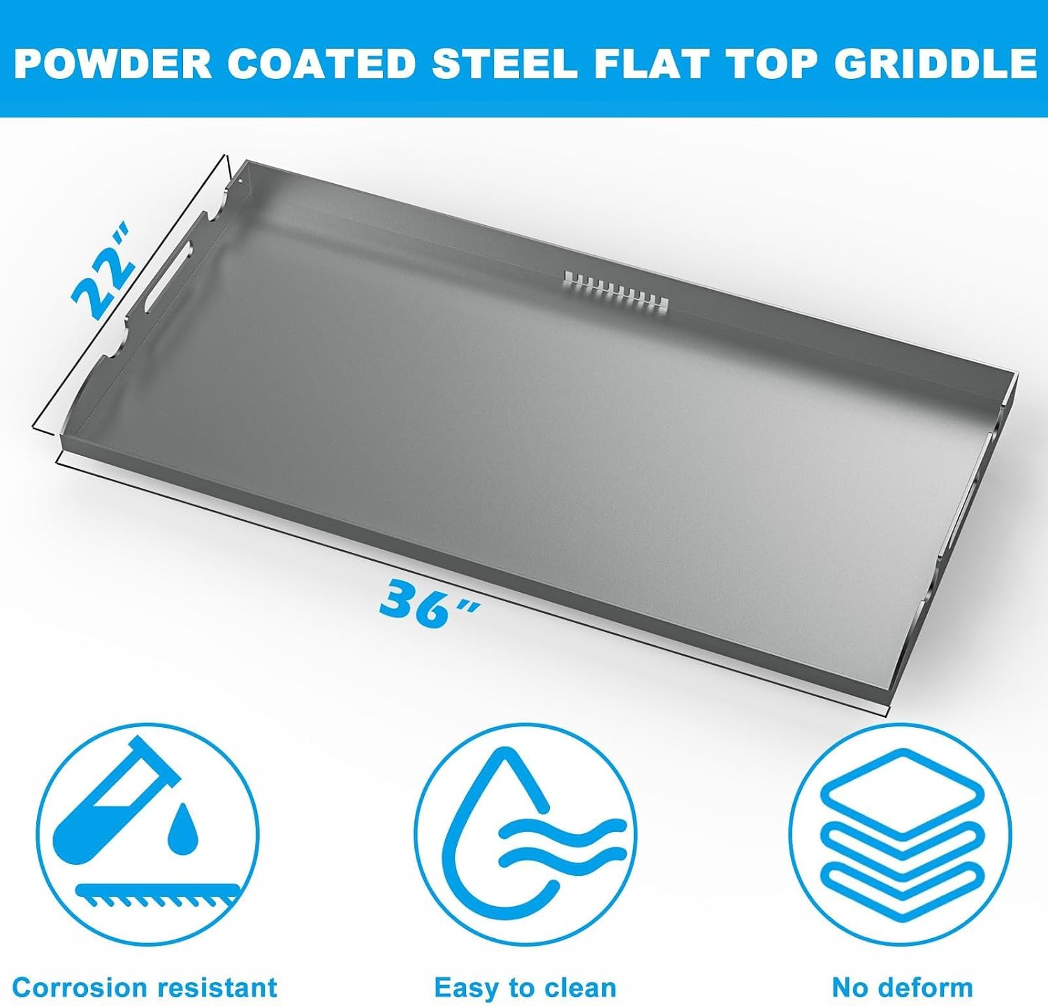 Flat Top Griddle Insert for Blackstone 36 Inch Griddle Powder Coated Steel Cooking Plate with Rear Grease System for Blackstone 1565 1554 1560 1803 1818 1825 1836