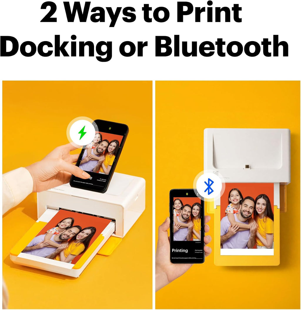 KODAK Dock Plus 4x6'' Photo Printer, 10 Sheets, Docking & Bluetooth Smartphone Printer for iPhone & Android, Instant Color Prints, 4PASS Dye Sublimation