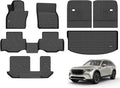 ANBINGO® Floor Mats & SeatBack Cargo Liner for CX90 2024 2025 2026/7 Passenger / 2nd Row with Bench Seat / (50/50 Velcro Tape Fixed Backmats) TPE 3 Rows Waterproof CX-90 Car Mat