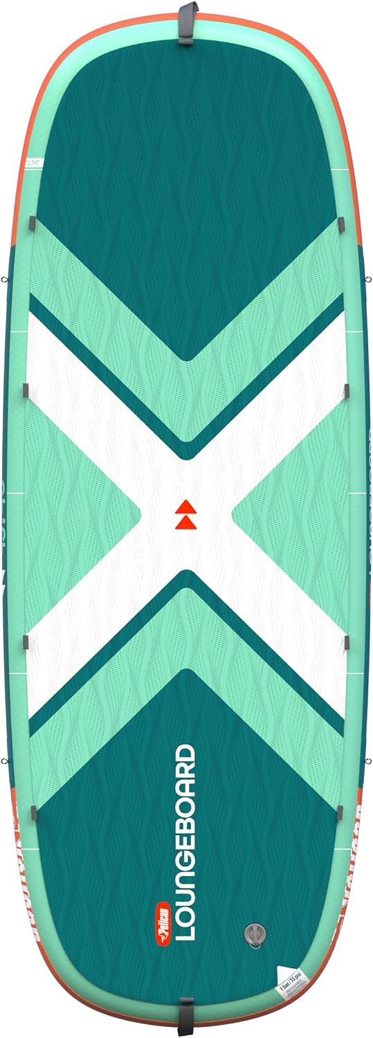 Pelican LoungeBoard Inflatable SUP - Recreational Stand Up Paddle Board - Yoga and Adventure Ready - Bag & Paddle Included - 9ft - Turquoise